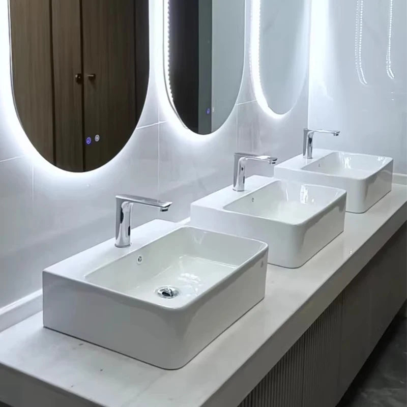 NEW 3 Colors Automatic Sensor Touchless Bathroom Faucet, Modern Basin Faucet for Sink 1 Hole, Waterfall Single Hole Bathroom Sink Faucet Home Bathroom Kitchen Washing Accessories