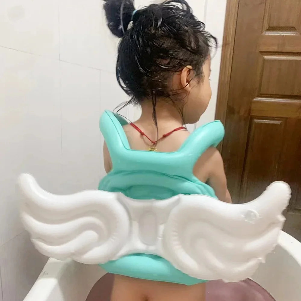 New Arrivals 12 Colors/Styles Angel Wings Inflatable Vest Life Jacket for Girls Swimming Training Accessories PVC Material Floatation Device with Wings Home Water Pool Beach