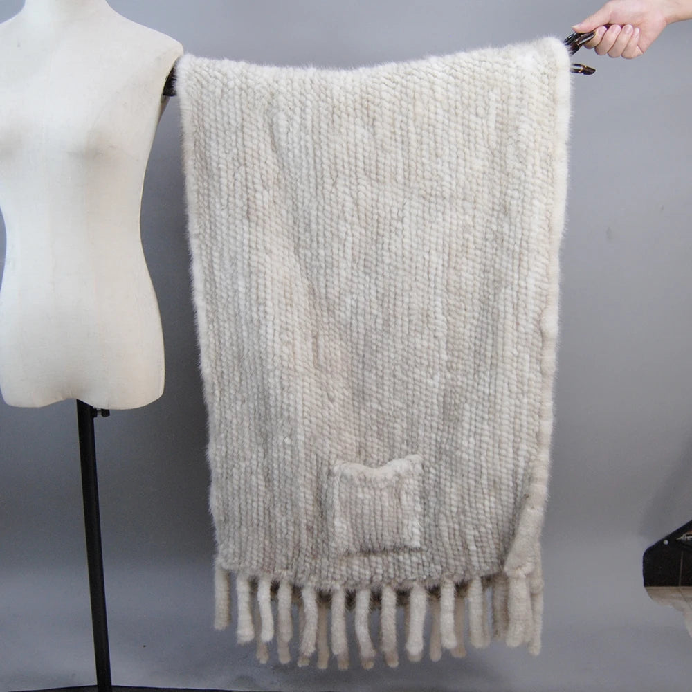 NEW Arrivals 10 Colors Luxury Winter Real Natural Mink Fur 180CM-58CM Scarf Lady 100% Natural Real Mink Fur Shawl Women Knitted Real Mink Fur Pashmina Scarves Girls Ladies Luxury Fashion Apparel Accessories Clothing Supplies