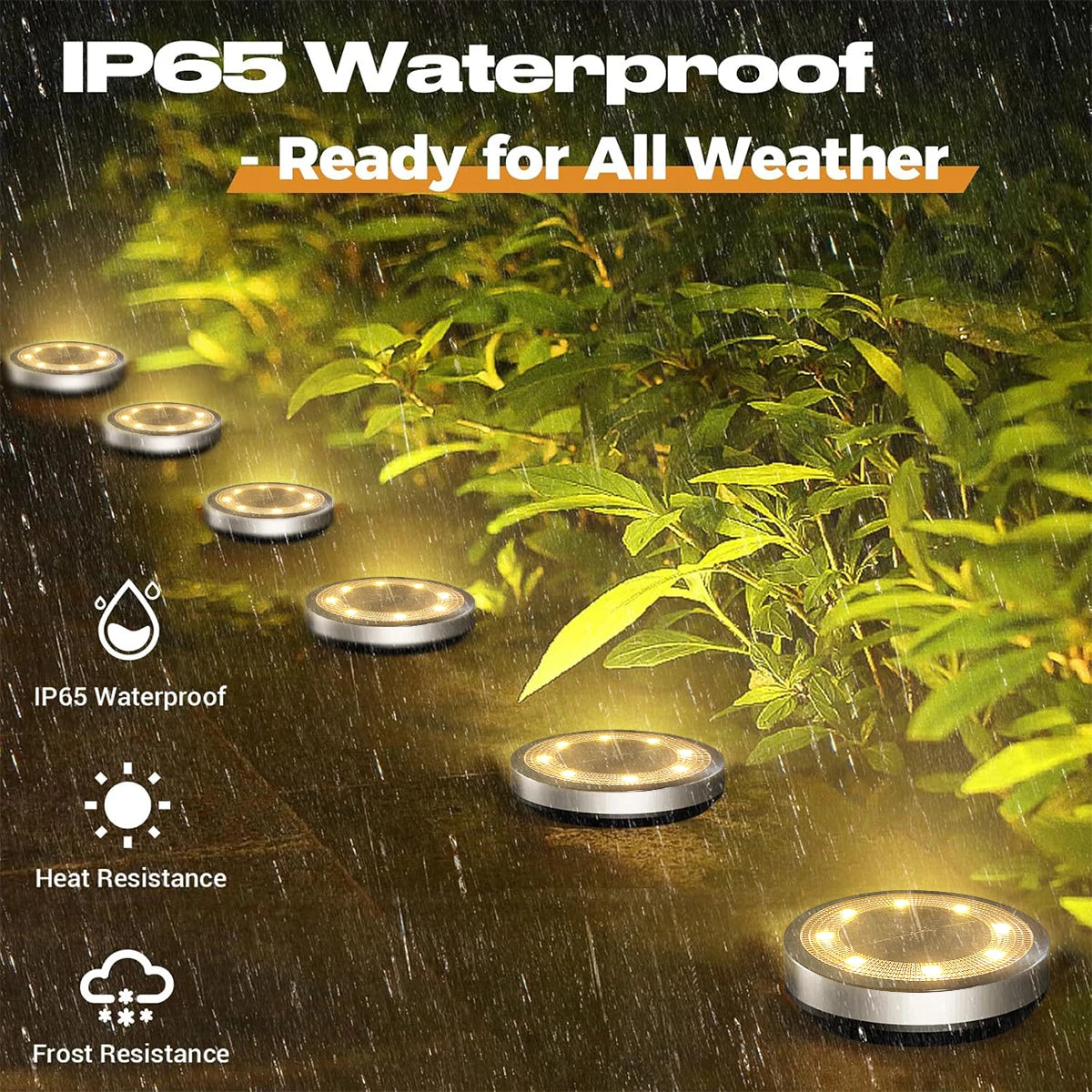 NEW Arrivals 4/8PCS Set Solar Ground Lights IP65 Waterproof Solar Lights Outdoor Solar Garden Lights In-Ground Landscape Lights for Yard Lawn Patio Deck Home Garden Lighting Accessories