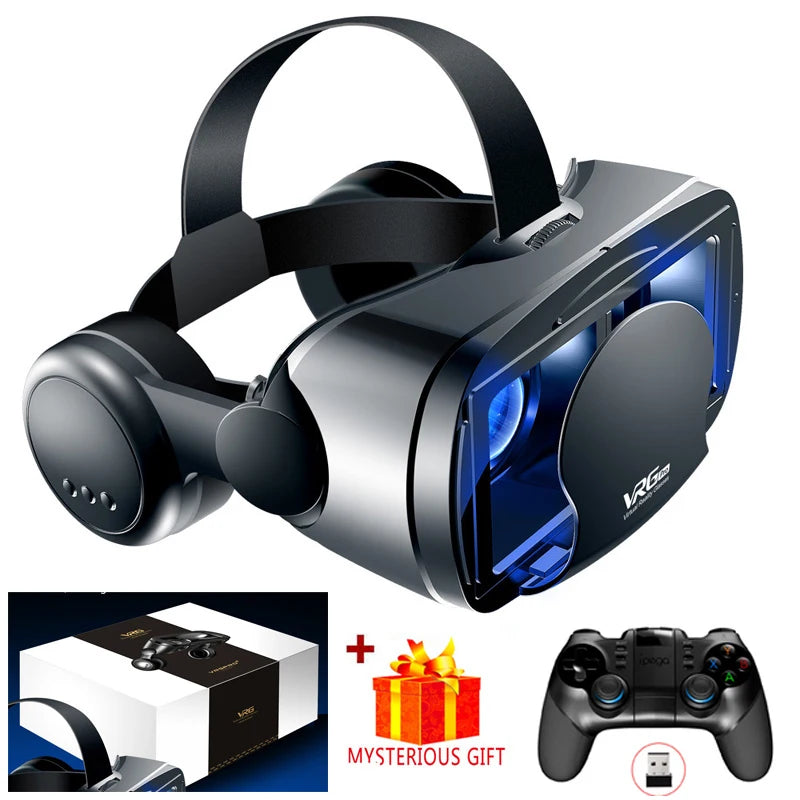 Top 1 Virtual Reality  Glasses 3D Headset Virtual Reality Devices Helmet Viar Lenses Goggle Eyewear Smartphone Cell Phone Smart  Game Controller Set + Mysterious Gift VR Google