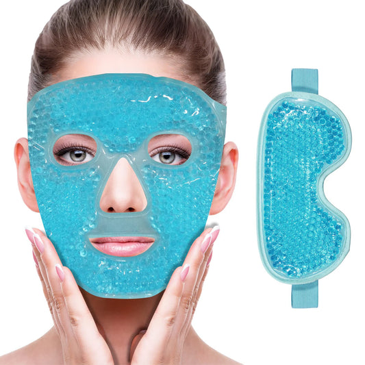 NEW Arrivals 2PCS Set 3 Colors Cooling Ice Face and  Eye Mask for Reducing Puffiness, Bags Under Eyes, Sinus, Redness, Pain Relief, Dark Circles, Migraine, Hot/Cold Pack Ladies Beauty Salon Spa Supplies