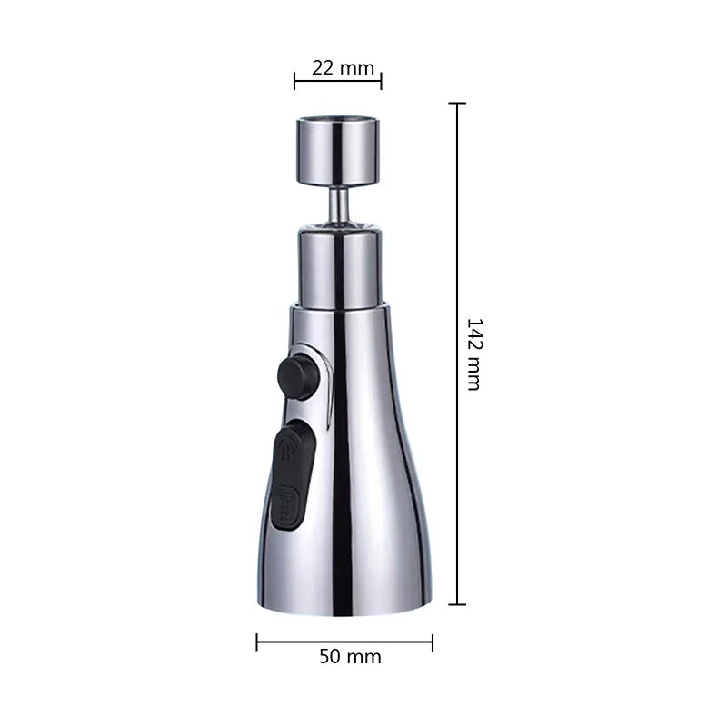 3 In 1 Kitchen Faucet Extender Universal 360° Rotate Pull Out Kitchen Sink Tap Multi-Mode Strong Flushing Booster Kitchen Accessories Home Washing Tools