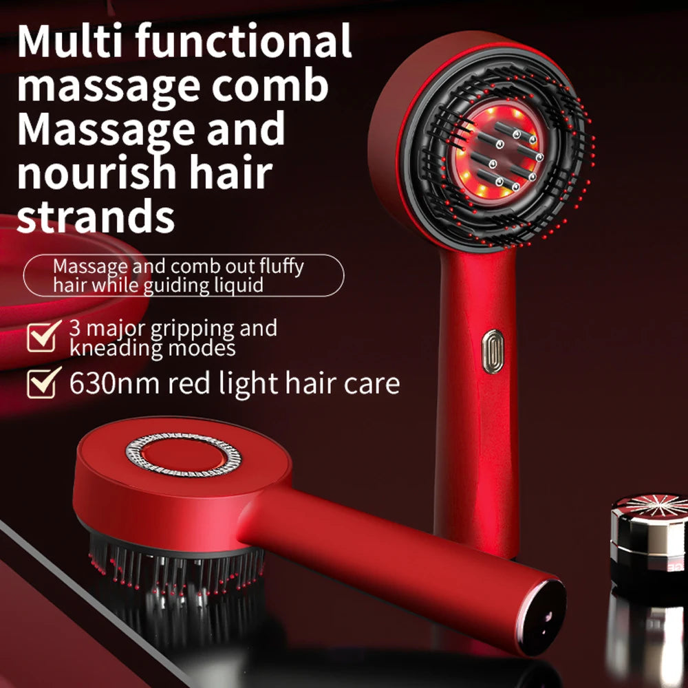 BRAND NEW Electric Vibration Laser Massage Comb With Hair Growth Oil Red Light Laser Therapy Scalp Liquid Applicator Brush Hair Follicle Comb Hair Care Accessories Supplies