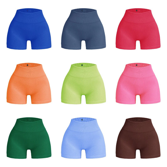 NEW Arrivals 14 Colors Ladies Sportswear for Indoor Outdoor Wear, High Stretch Seamless Short Yoga Leggings, Women's Solid High Waist Sports Shorts