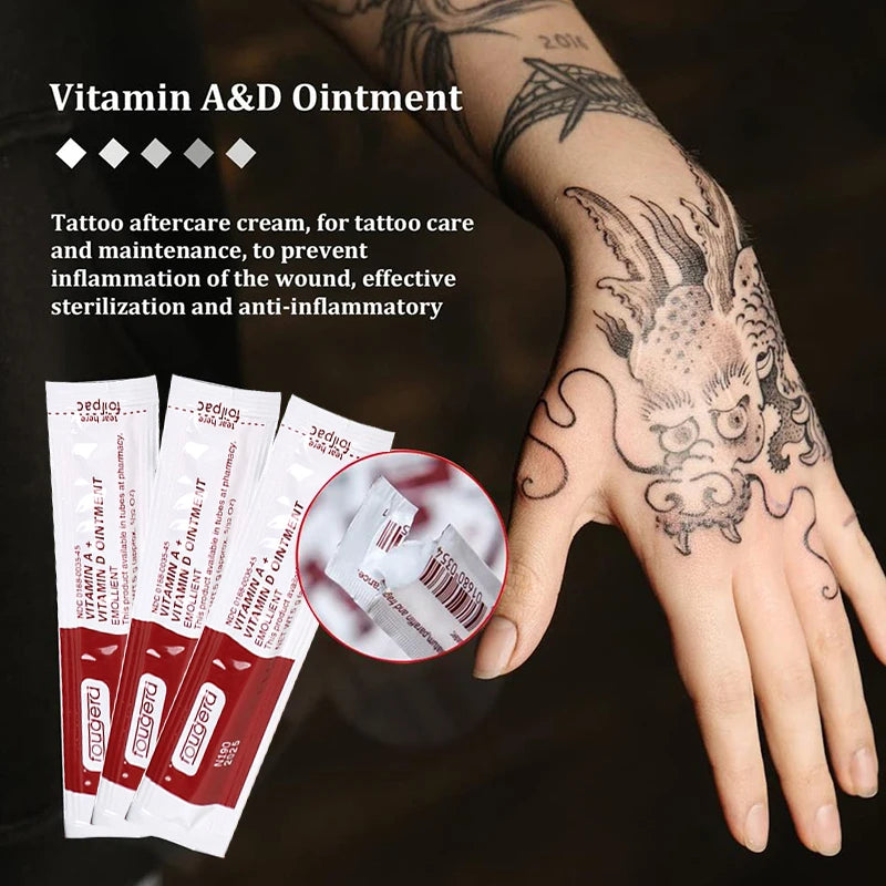 NEW 50/100PCS Set Vitamin A and D Anti Scar Repair Gel Tattoo Lips Eyebrow Care Ointment PMU Micro Blade Tattoo Aftercare Repair Cream for Body Art Women Men Skin Care Accessories Cosmetic Supplies