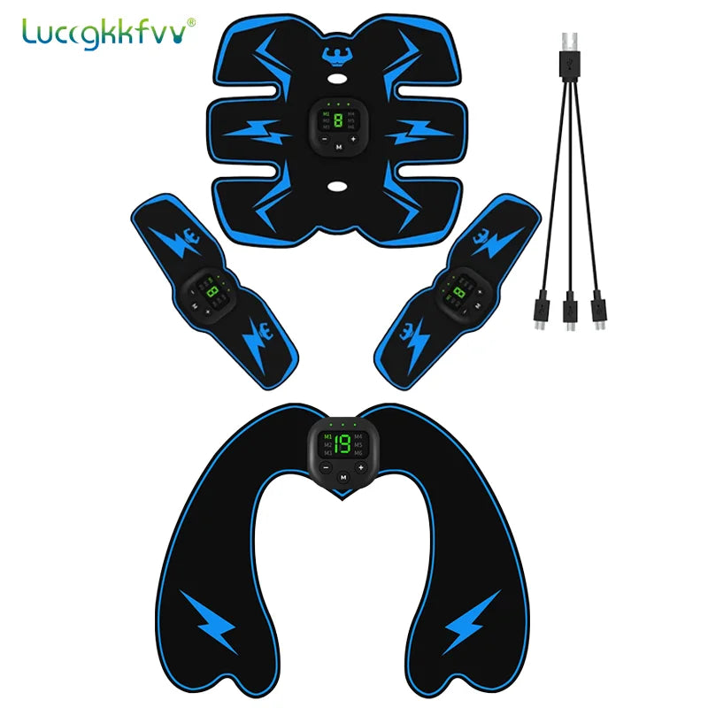 Smart EMS Wireless Muscle Stimulator Full Set Fitness Trainer Abdominal Training Electric Weight Loss Stickers Body Slimming Massager Sports Accessories Women Men Health Care Supplies
