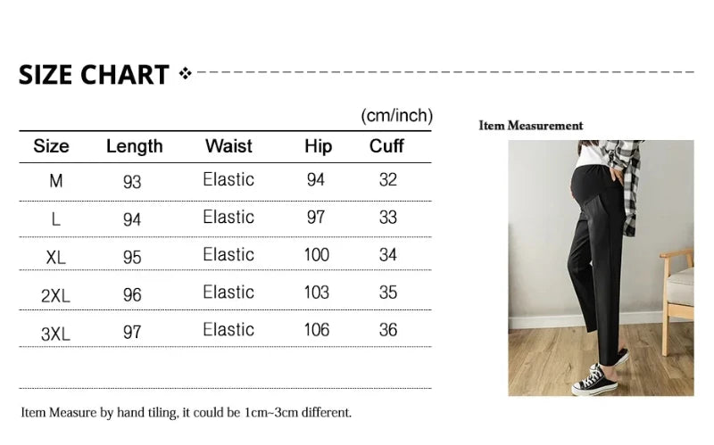 NEW Arrivals M-3XL Plus Size Beige/Black Color Maternity Work Pants Pregnancy  Extender Office Wear Clothing Fashion Trousers Adjuster Women Pregnancy  Clothes