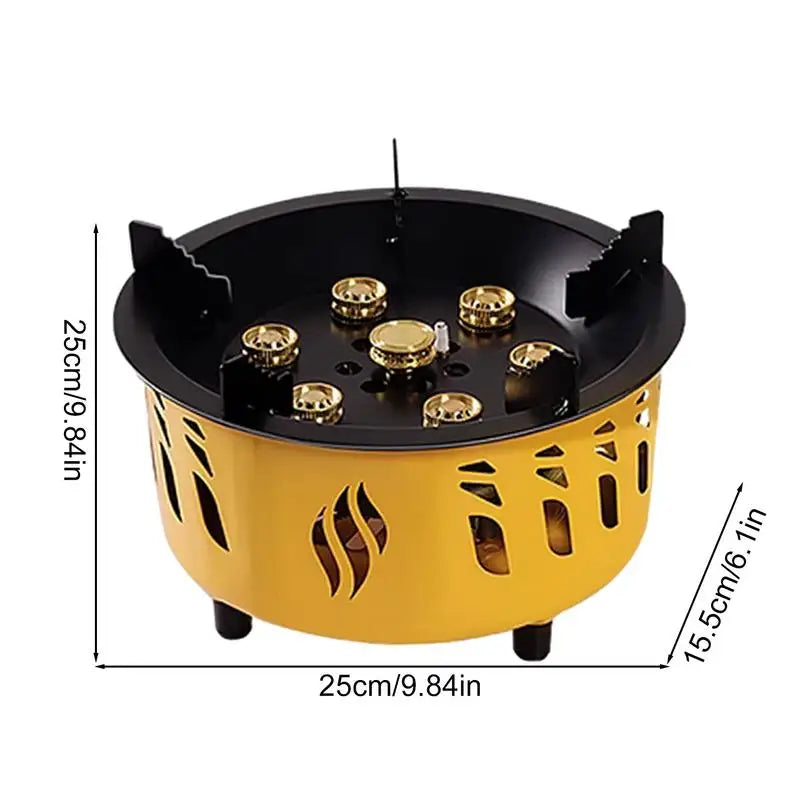 Extra Large Power Gas Stove Camping Picnic Hikes Gadget 7 core Fierce Fire Portable Oven Outdoor Cooking Wind Protection Heater