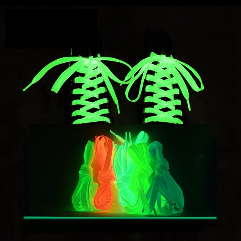 80-100-120-140cm 5 Colors Rave Festival Party Night Clubwear Dance Fluorescent Shoelace Luminous Shoes Flat Sneakers Canvas Shoe Laces Glow In The Dark Night Color