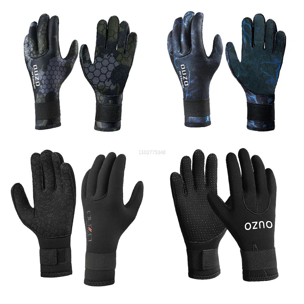 3mm Neoprene S-2XL Professional Diving Gloves Thermal Warm Wetsuit Gloves Anti-Slip Scuba Diving Fishing Spearfish Underwater Camo Hunting Gloves Water Sports Accessories
