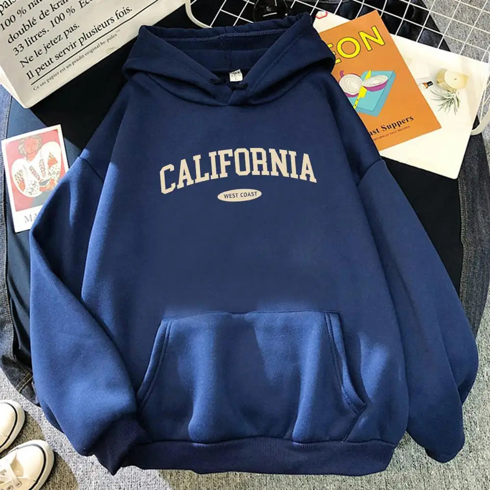 NEW Arrivals S-2XL 12 Colors California West Coast Design Women Hoody Hip Hop All-Match Streetwear Pocket Crewneck Clothes Fleece Comfortable Female Girls Casual Clothing Supplies