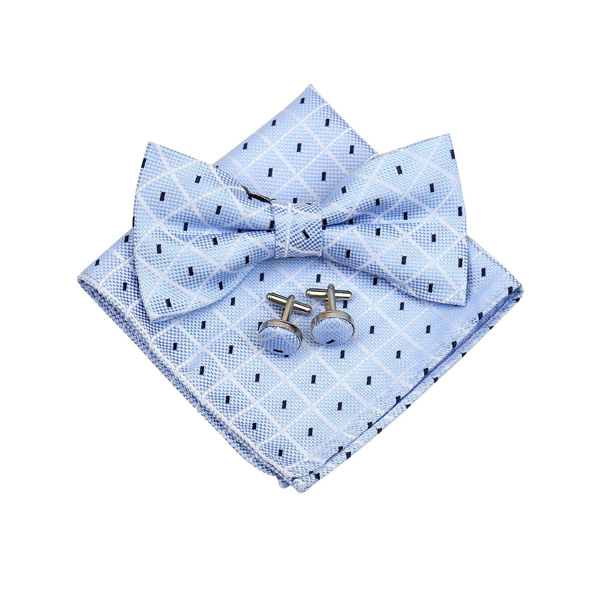3 PCS Set 55 Colors Luxury Paisley Bowtie Suit Man Bow Tie Pocket Square Cufflinks Wedding Bowknot Accessories Butterfly Neckwear Adjustable Adult Ties