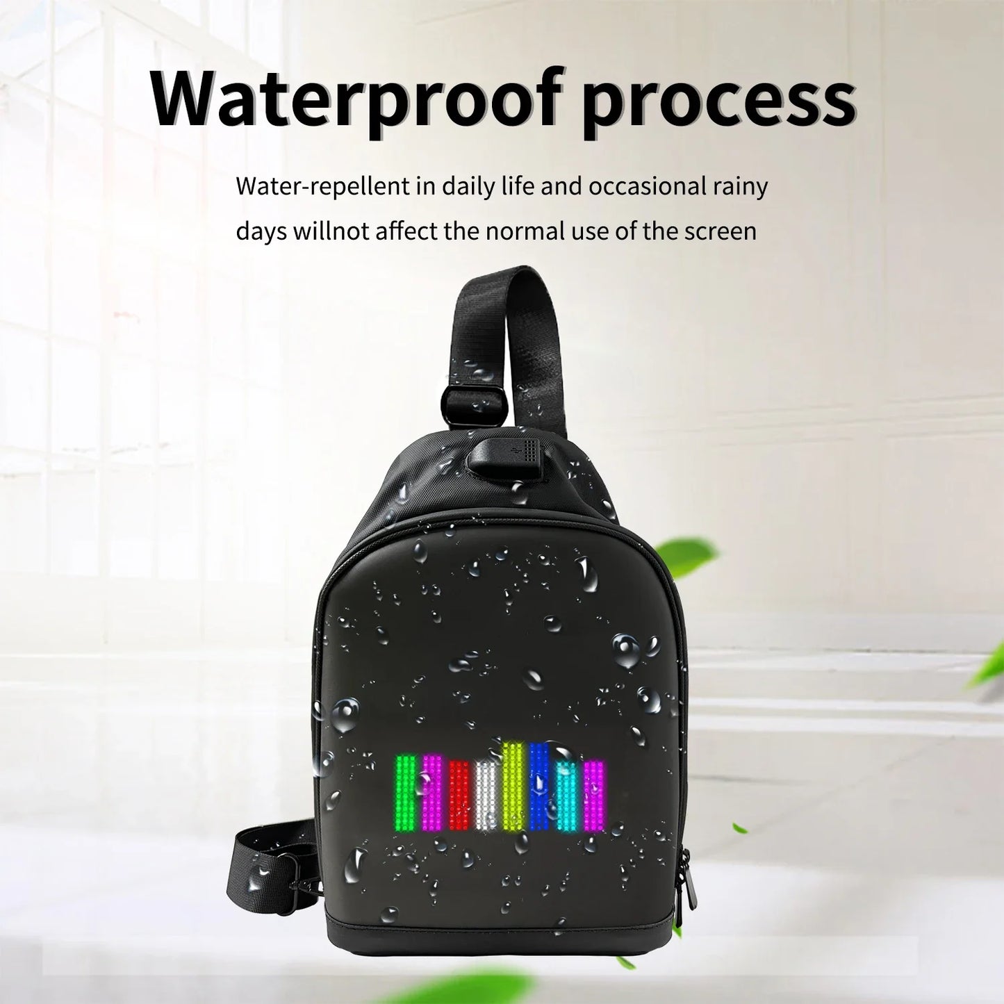 Led Waist Bag Smart  APP LED Pixel Backpack for Women Men DIY Multilingual Graffiti Dynamic Shoulder Bag Chest Bag Led Display