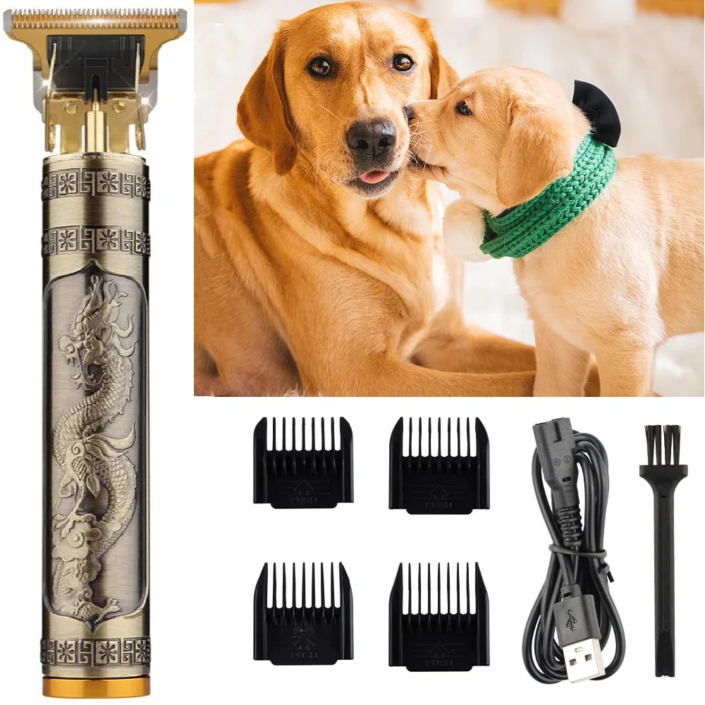 Professional Cat Dog Hair Clipper Rechargeable Grooming Kit Pet Trimmer Low-Noise Shaver Set Hair Cutting Machine for Animals