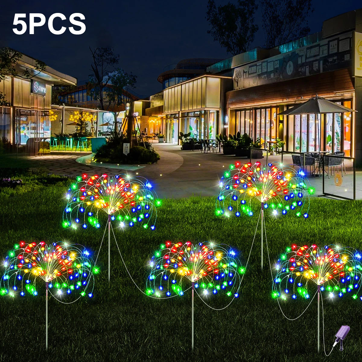5 PCS Set 400 LEDS Solar Power Fireworks Light Outdoor Solar Light Waterproof LED Fairy Lights 8 Modes Lighting For Garden Lawn Yard