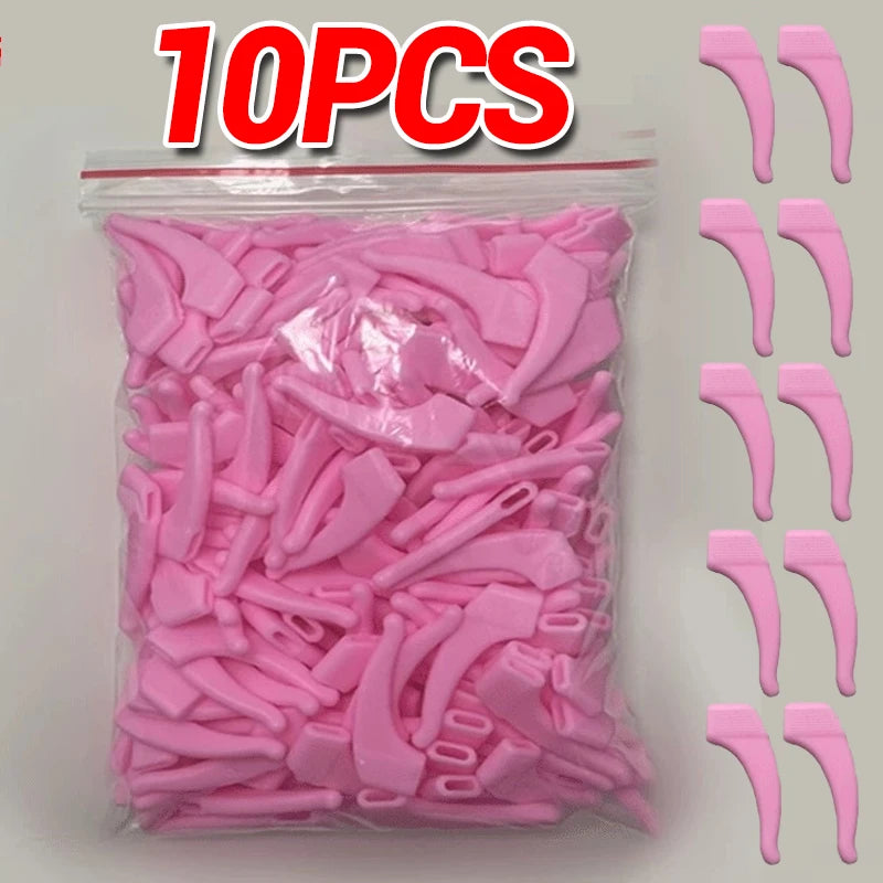 100 PCS Set Anti-Slip Silicone Ear Hooks Glasses Eyeglasses Leg Elastic Ear Grip Stopper Bracket Fastener Accessories Temple Anti-Fall Eyewear Holder Women Men Optical Accessories