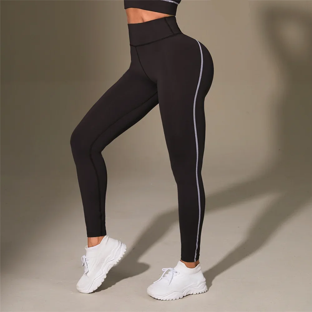 Women Solid Color Yoga Leggings Comfy High Waist Quick Dry Sports Pants Fitness Trousers Gym Activewear Push Up Leggings