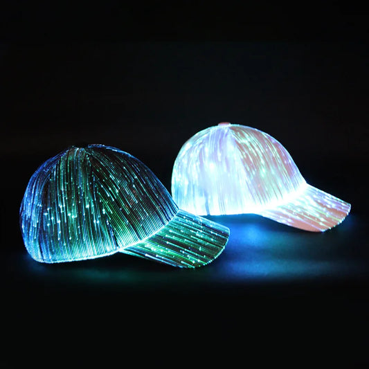 Rave Festival Party Night Club DJ Bar Fashion Glowing Baseball Cap LED Hip-Hop Hat Club Props Fluorescent Light Up Luminous Hat DJ Music Supplies Costume Accessories