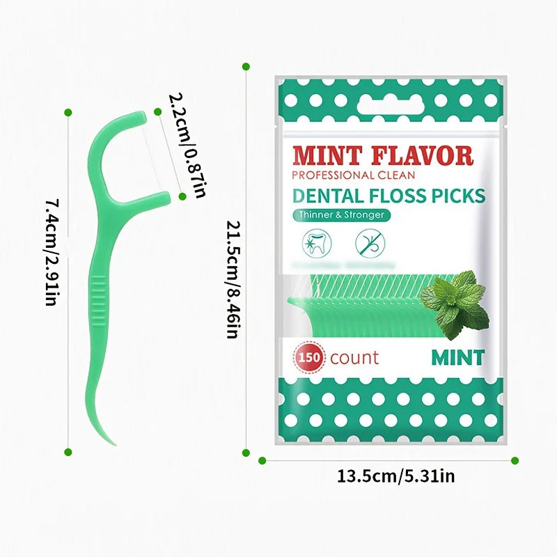 NEW Arrivals 750 PCS Set Mint Dental Floss Stick Travel Business Dinner Household Portable Disposable Care Dental Floss Stick - Oral Care - Deep Cleaning Fresh Breath Dental Accessories Hygiene Care Supplies