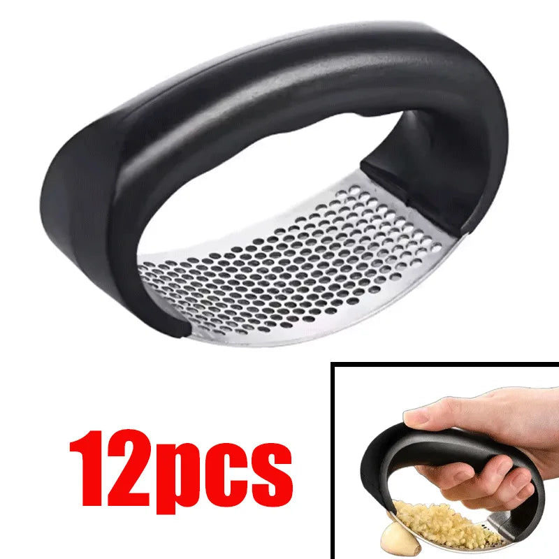 12 PCS Set Stainless Steel Garlic Press Crusher Manual Garlic Mincer Chopping Garlic Tool Fruit Vegetable Tools Kitchen Accessories