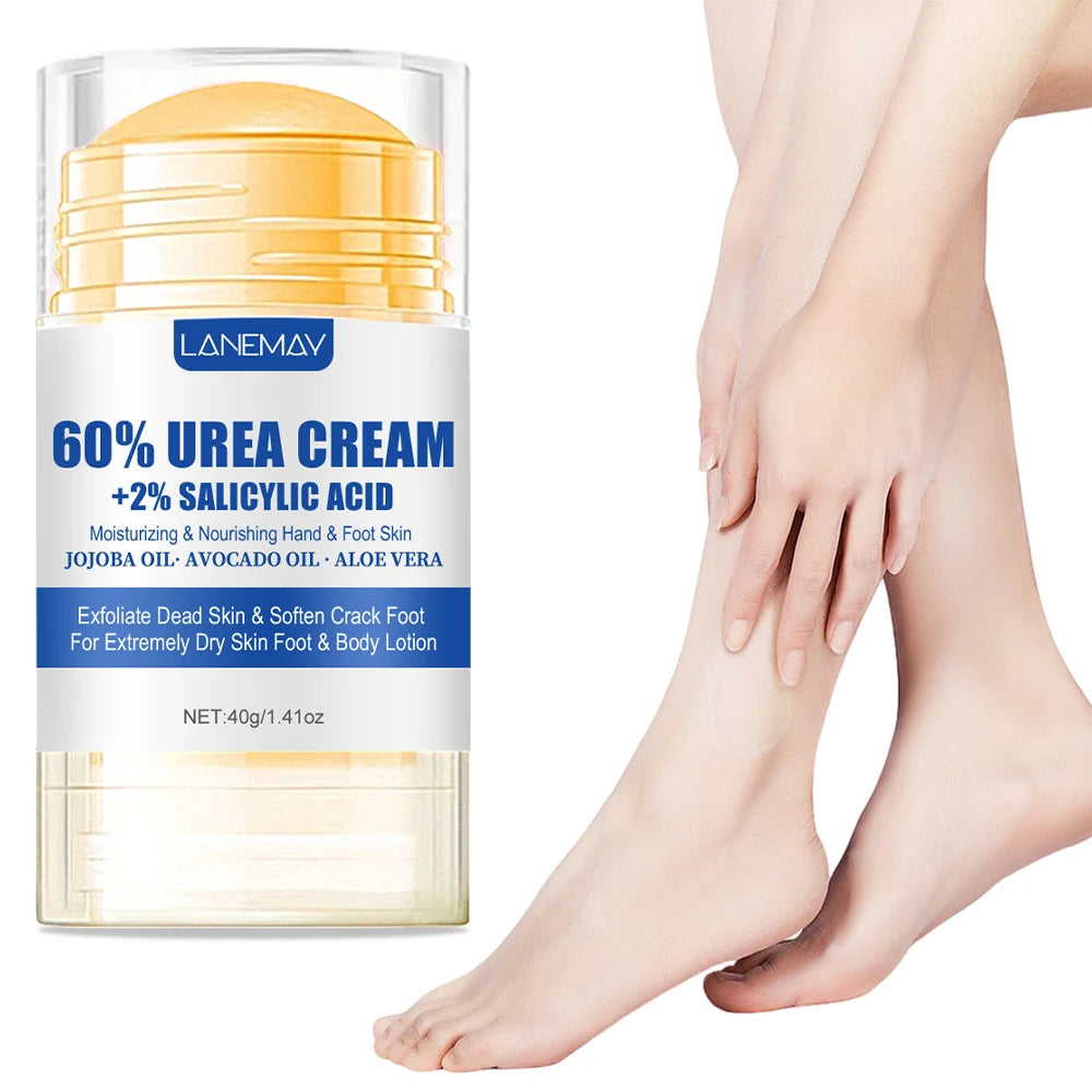 3PCS Set Cracked Foot and Hands Wax Cream 60% Urea + Natural Avocado + Aloe Vera  Ultra-Hydrating For Softening Dry Cracked Feet Gentle Exfoliation Daily Foot Care Cream