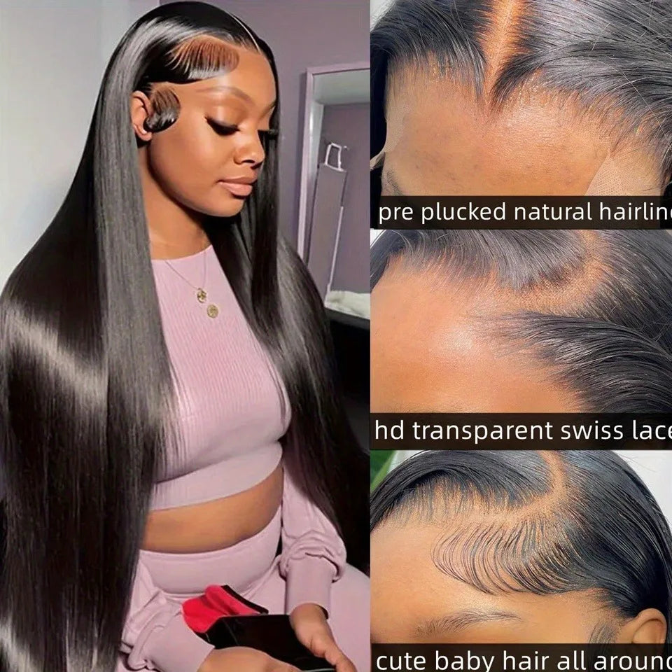 8-40inch 13x4 HD Lace Front Natural Human Hair Wig Brazilian Straight Lace Front Human Hair Wigs For Women Glue-Less Wigs On Clearance Sale Women Hair Care Supplies