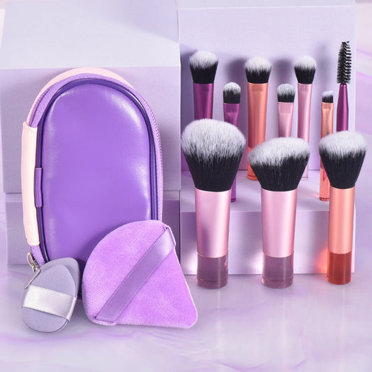 Gift Set + 13PCS  Color Mini Make-Up Brushes Outdoor Evening Party Travel Airport Portable Make-Up Tools Puff - Palm Brushes Set  Professional Make-Up Tools Combo Kit Christmas Gift Female Ladies Luxury Cosmetics Accessories