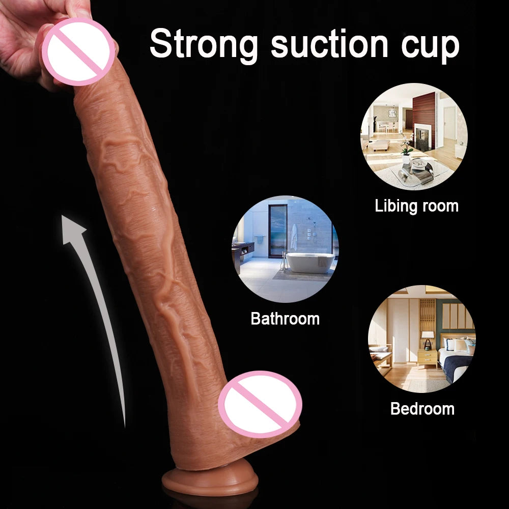 Long Dildo Realistic Phallus Silicone Penis Suction Cup Skin Feeling for Women Female Masturbator Anal Plug Sex Toys Sex Product