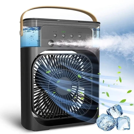 5 Sprays with  7 Color Led Ligh,6 Inches Air Conditioner Cooling Fan Portable Fan Air Cooler Mini Fan Air Humidifier