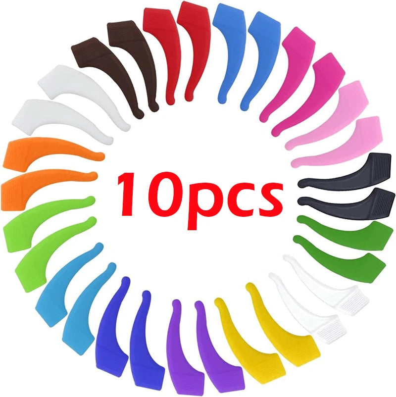 New Arrivals 20 Pairs Set (40PCS) Silicone Anti-Slip Ear Hooks for Women Men Antiskid Glasses Leg Ear Sleeve Clear Anti-fall Eyewear Holder Accessories