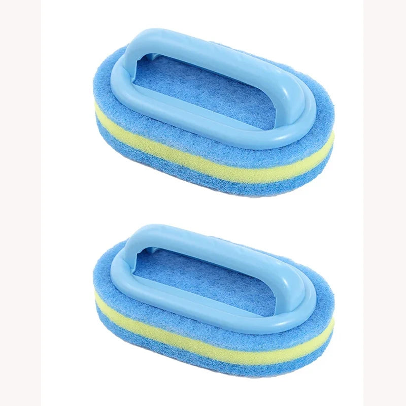 2 PCS Set Kitchen Bathroom Cleaning Sponge Cleaning Brush Handle Tools Household Accessories Perfect For Glass Wall Toilet Ceramic