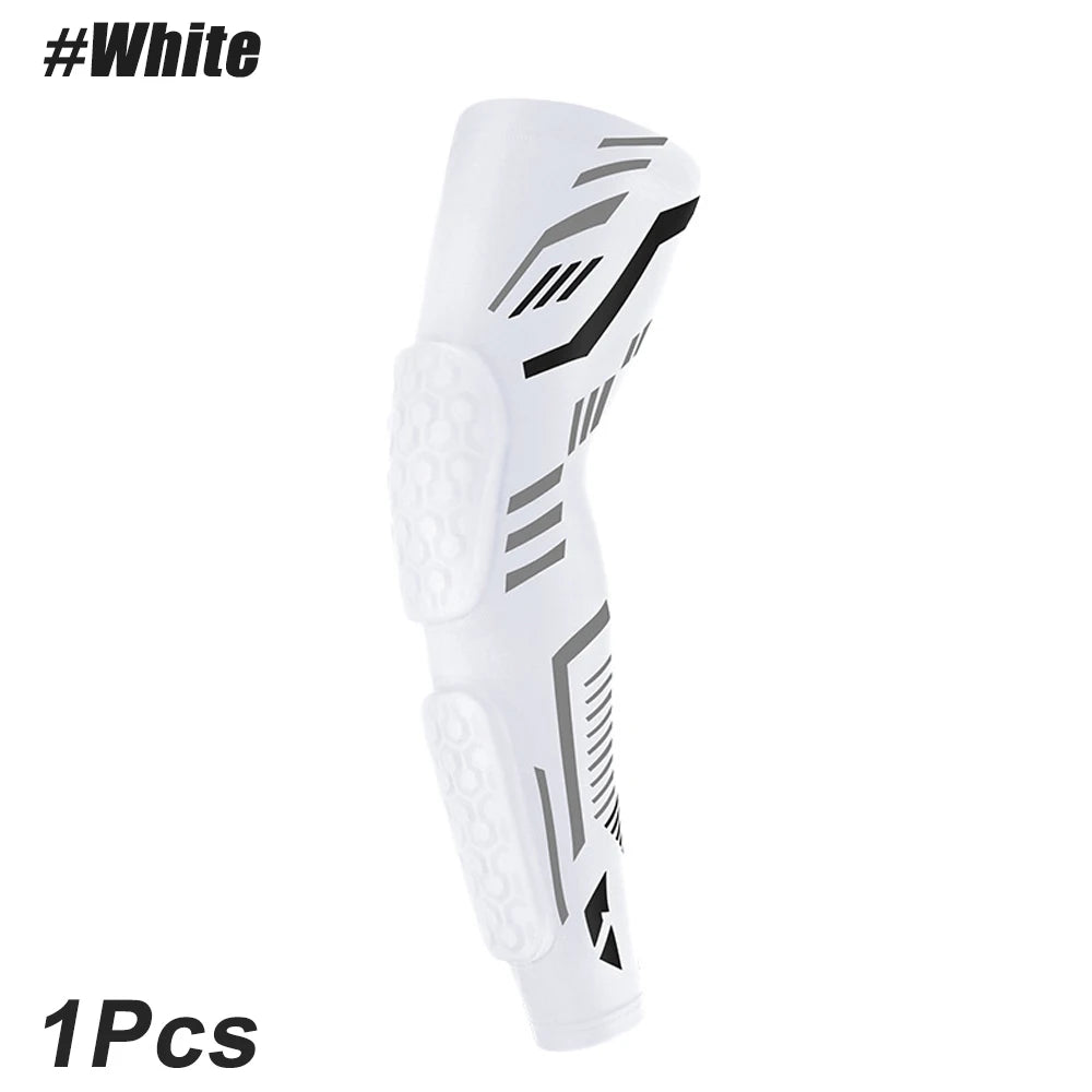 M-2XL Plus Size Professional Padded Arm Sleeves, Youth and Adult Elbow Forearm Crashproof Pads for Cycling Football Basketball Volleyball Soccer Women Men Sports Clothing Accessories