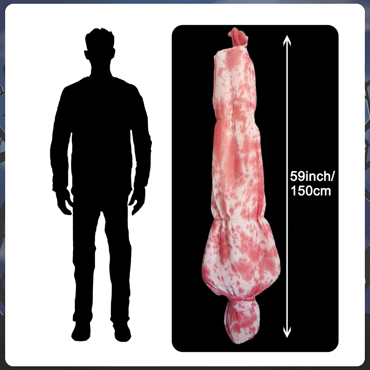 Halloween Dead Victims Props,Scary Fake Corpse in Bag,Outdoor Scary Dead Prop,Horror Fake Bloody Corpse for Creepy Haunted House