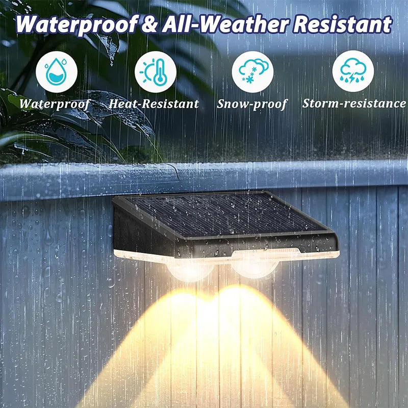 4 PCS Set Solar Fence Lights Waterproof RGB LED Wall Lamp Outdoor Deck Lights for Patio Backyard Walkway Railing Decorative Lights.