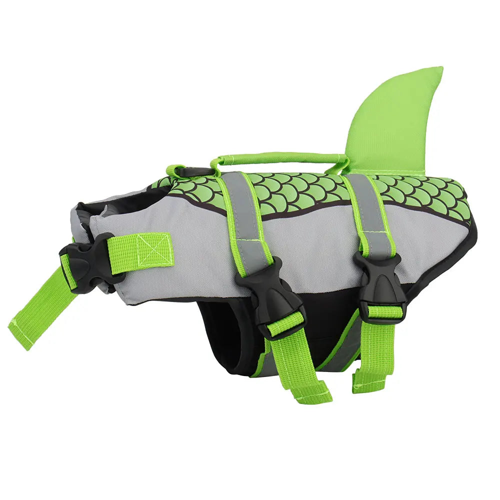 XS-2XL 5 Colors Shark Dog Swim Pet Dog Life Jacket Vest Clothes Life Vest Collar Harness Pet Swimming Summer Swimwear Scales Shark