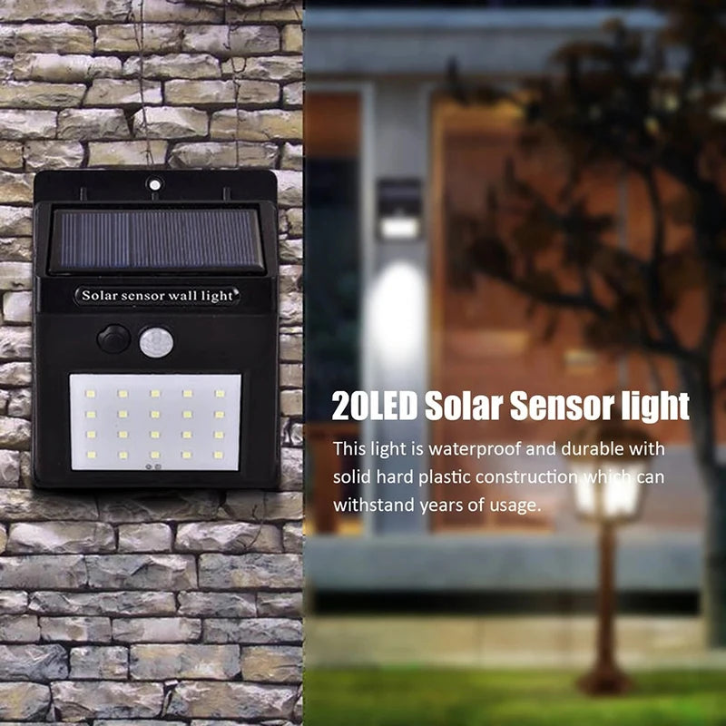 Hot Sale 20~30 LED Solar Light Wireless Sensor Waterproof Solar Wall Lamp Outdoor Motion Garden Decoration Spotlights