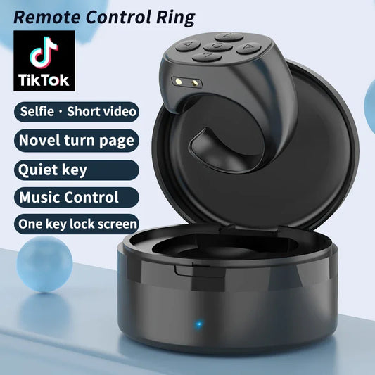 NEW Arrivals For TikTok Fingertip Remote Control Ring Bluetooth Novels Comics Turn Page Music App Controller Selfie Camera Shutter For iPhone Mobile Phones Accessories