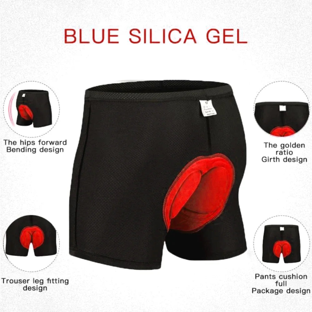 S-3XL Plus Size Cycling Underwear for Men, 4D Gel Padded Bike Bicycle Shorts Cycle Biking Riding Undershorts MTB Mountain Brief Sports Apparel Accessories