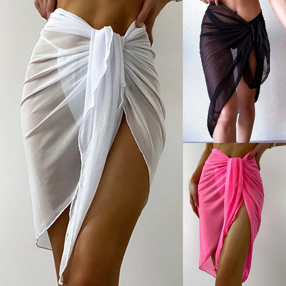 NEW Arrivals Ladies Rose Red-Black Sexy Women Sarongs Swimsuit Cover Ups Beach Bikini Swimwear Luxury Wrap Summer Swimming Girls Sexy Beach Wear