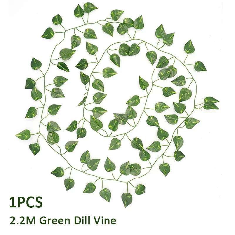 12-36 PCS Set Artificial Plants Ivy Leaf Garland Silk Green Leaves Fake Foliage Creeper Vine for Garden Balcony Home Decoration Fake Flowers