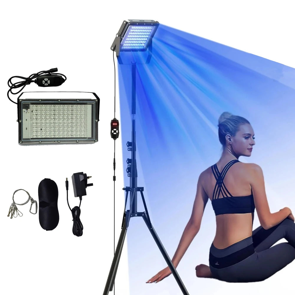 Ultraviolet Tanning Lamp 50W Tripod Solarium Lamp 460nm&480nm for Tanning Full Body 48 PCS Blue Light Lamp Wavelength Skin Care Supplies