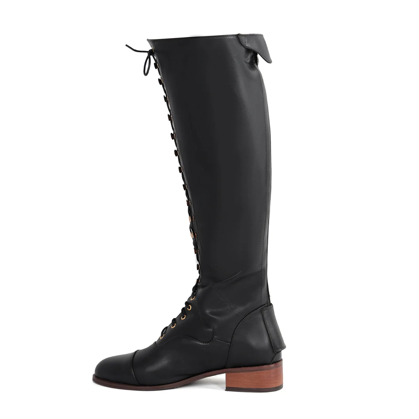 Classic Black Women Rider Horse Riding Causal Boots Smooth Leather Knee High Warm High Long Mountain Cowboy Botas Femininas