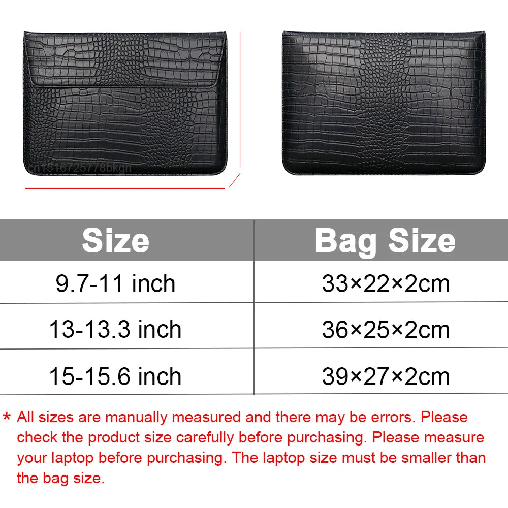Laptop Bag for Macbook Air Pro 13 Case M1 M2 Notebook Stand Cover 11 14 15 15.6 inch PU Leather Sleeve Pouch Computer Tablet Bag