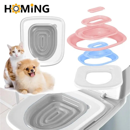 Plastic Cat Toilet Training Kit Reusable Puppy Cat Litter Mat Cat Toilet Trainer Toilet Cleaning Cats Behaviour Training Product