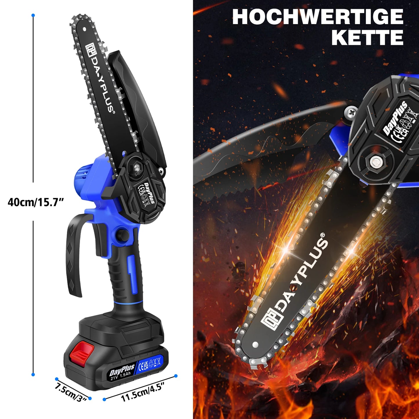 NEW Arrivals 6" Inch Mini Chainsaw Set With 1/2 -5AH Lithium Batteries Cordless Electric Power Chain Saw EU Plug for Tree Branch Wood Cutting Home Garden Accessories Supplies