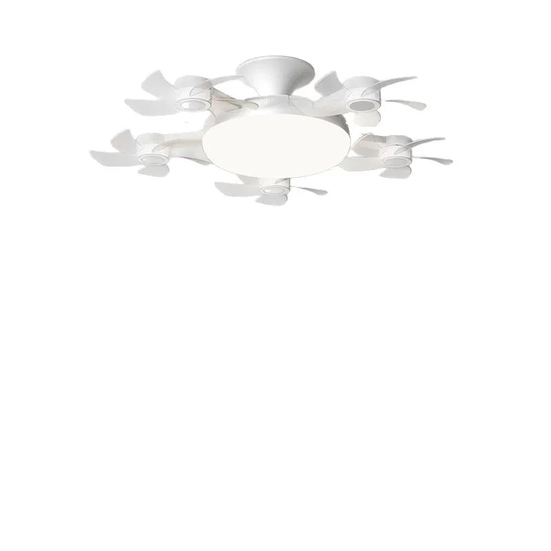3/4 Heads Remote Control Drone Design Silent Ceiling Fan Light E27 Base Remote Controlled Dimmable 3 Color LED Ceiling Fanlight for Living Room Bedroom Home Hotels Office Air Cooling Supplies