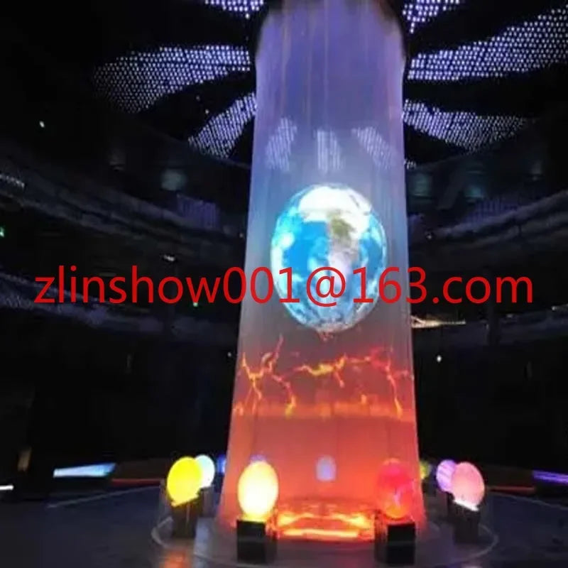 NEW Large Stage 3x5 Meter Holographic Mesh Screen Film Projection 3D Hologram Projector System Front and Rear Projection Outdoor Mesh Advertising Festival Restaurants Hotel Screen Electronic Products