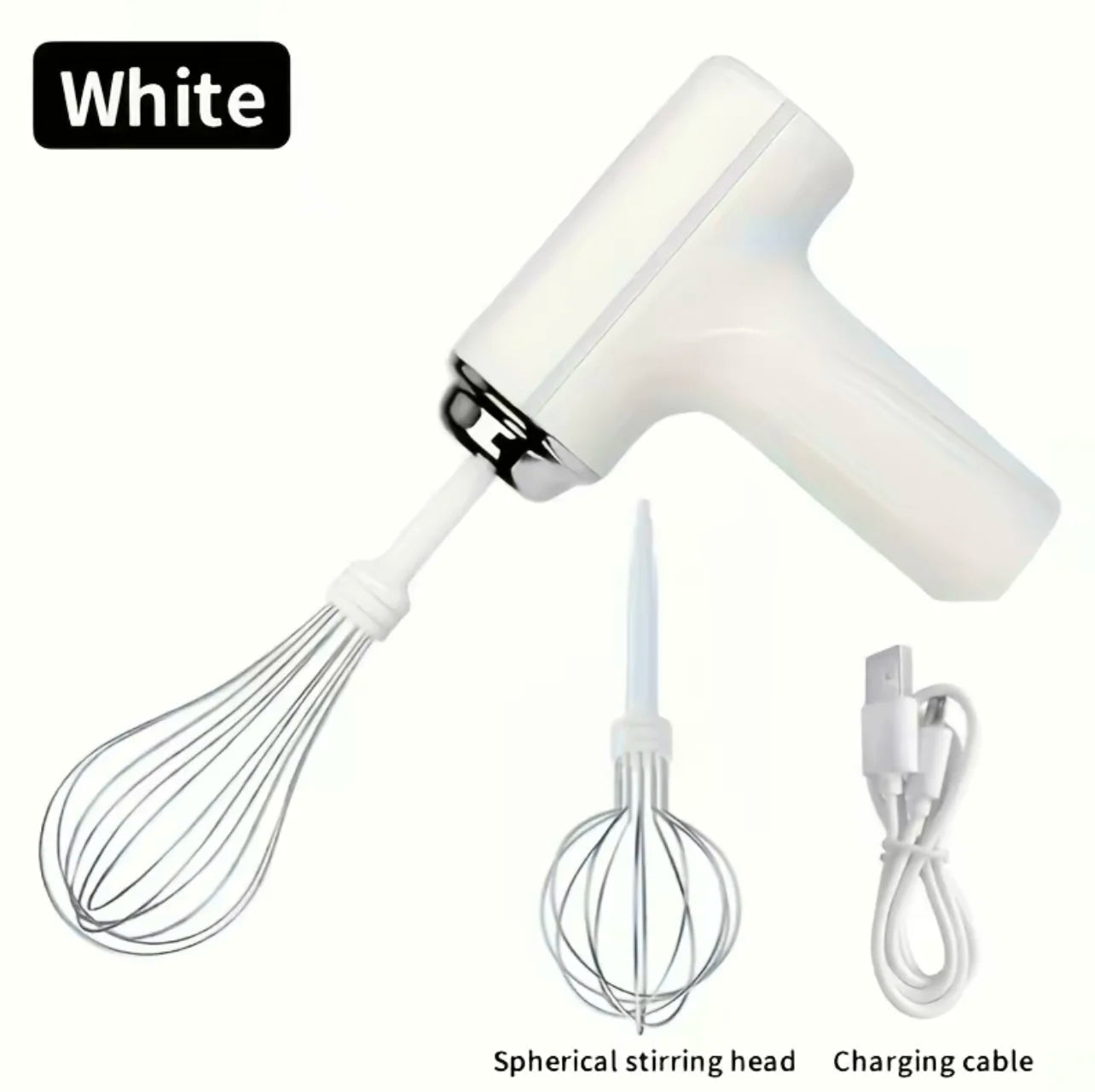 Electric USB-Type C Egg Beater Rechargeable Home Handheld Small Wireless Egg Beater Baking Cream Electric Whip Blender Hand Mixer for Cakes