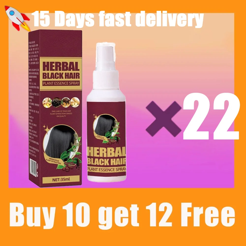 TikTok Hot-Selling Buy 10 Get 12 Free Herbal Black Hair Liquid for Frizz, Dryness, and Smoothness,  White Gray Hair Killer Remove  Restore Korean Hair Care Products